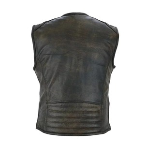 Chaleco de Motociclista de Cuero Vacuno y Piel de Oveja Genuina con Botones a Presión, Estilo Casual para Hombre, de la Marca Proventure Industry, Impermeable y Resistente al Viento - Product Image 3