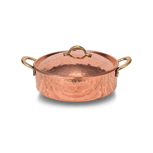Premium Handmade Hammered Pure Copper Hot <b>Pot</b> With <b>Lid</b> and Brass Handles Traditional Chinese Chafing Dish For Restaurant Kitchen - Product Image 6