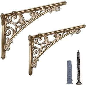Support d'étagère décoratif en laiton antique, fait main, support d'angle triangulaire pour étagères murales flottantes en bois, usage domestique et hôtelier - Product Image 6