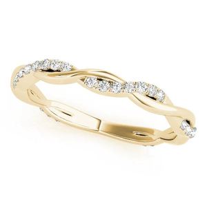 Anillo de Boda Trenzado con Moissanita de Corte Redondo, Plata de Ley 925, Anillo Apilable para Novia, Regalo de Aniversario o Promesa para Ella - Product Image 3