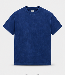 เสื้อยืดคอกลมแขนสั้นสีเขียวล้วนสำหรับผู้ชาย ผ้าฝ้าย 100% ทรงโอเวอร์ไซส์ สไตล์ลำลอง ไม่มีลายโลโก้ด้านหน้า ผ้าถัก - Product Image 4