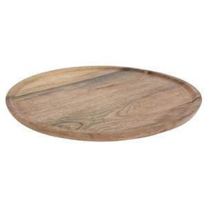 Platos de Madera de Mango Natural, Platos Redondos de Madera para Servir la Cena, Bandeja Rústica Decorativa para Mesa, Vajilla para Bodas, Hoteles y Fiestas - Product Image 1