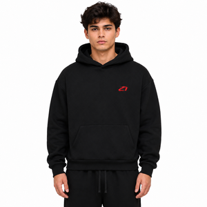 Sudaderas Premium para Hombre, Color Negro, Estilo Pullover, Felpa de Algodón, Corte Holgado, Minimalista, Casual, Otoño Invierno, Bordado Personalizado, Marca Privada - Product Image 1