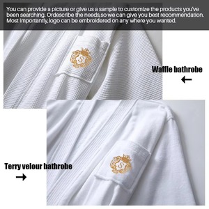 Albornoz de Lujo para Mujer, 5 Estrellas, Elegante, Térmico, Hasta la Rodilla, 100% Algodón Waffle, con Logotipo Personalizado - Product Image 5