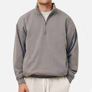 Zip <b>Sweatshirt</b> Unisex Comfortable Half Zip Pullover Casual Wear <b>Men</b> Women Long Sleeve Solid Color Breathable Autumn Wear - Product Image 5