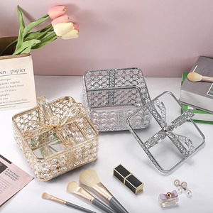 Elegant Glass Storage Box Metal Frame for Jewelry and Keepsakes Transparent Jewelry <b>Display</b> <b>Case</b> with Gold Metal Finish - Product Image 6