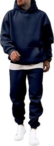 Conjunto de Sudadera con Capucha y Pantalones Deportivos Casuales para Hombre, de Algodón y Felpa, Traje Deportivo de Invierno, Proveedor de Marca Personalizada - Product Image 5