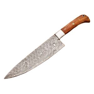 Ahmad Fabric Custom Handmade 13-Inch Damascus Steel Chef <b>Knife</b> with Leather Sheath Beautiful Handle Customizable Supported - Product Image 1