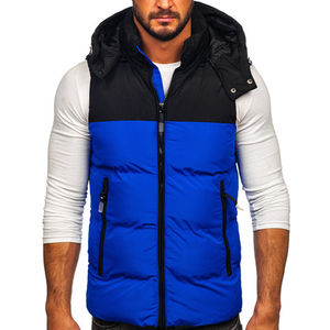 Chalecos cálidos con cuello alto, gruesos, cortavientos, para hombre, tipo burbuja, sin mangas, ajustados, de forro polar, acolchados. - Product Image 3