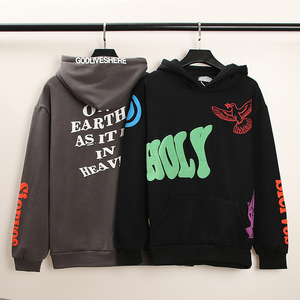 เสื้อฮู้ดโอเวอร์ไซส์สีดำสำหรับผู้ชาย สไตล์สตรีทแวร์ ผ้าฝ้ายถัก มีกระเป๋าหน้า พิมพ์ลายตัวอักษร ดีไซน์เท่ๆ ใส่ได้ในช่วงฤดูร้อน - Product Image 6