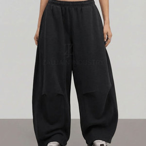 Pantalon de survêtement ample et surdimensionné avec tissu à séchage rapide, taille ajustable et coupe décontractée pour le sport, les voyages et les tenues décontractées - Product Image 2