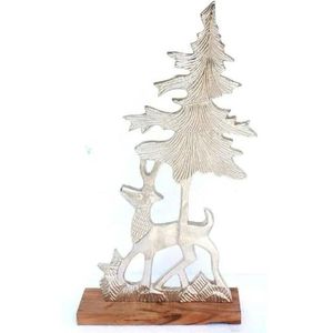 High Quality Aluminium Wooden Base Attractive Reindeer Structure Festive Home Decor for <b>Christmas</b> Celebrations Weddings Table - Product Image 4