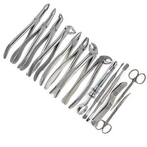 Kit chirurgical avancé pour extraction dentaire en acier inoxydable de haute qualité, comprenant des forceps dentaires, une seringue et des sondes cliniques - Product Image 5