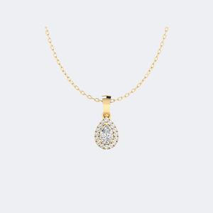 Collier pendentif halo en diamant synthétique cultivé en laboratoire couleur E plaqué or 0,65 carat pour bracelets et joncs de mode certifiés - Product Image 1