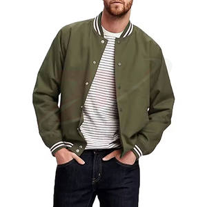 Chaquetas de Invierno Unisex para Adultos, Diseños de Logotipos Bordados Personalizados al por Mayor, Chaqueta con Borde Verde para Hombre - Product Image 1