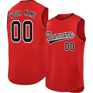 Camiseta de Béisbol Personalizada para Mujer, sin Mangas, con Botones, Nombre y Número Bordados, Ropa Deportiva Juvenil de Softbol - Product Image 1