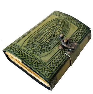 Handmade A5 Mini Leather <b>Journal</b> with Sewing Binding Deckle Edge Paper Vintage Green Diary for Men & Women-Gift - Product Image 2