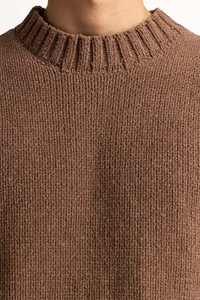 Pull-over en maille jacquard décontracté pour homme, col rond, en mélange de mohair et de laine, avec logo personnalisé OEM, design populaire - Product Image 2