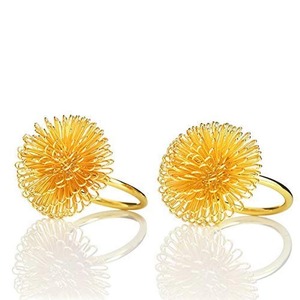 Elegantes Anillos para Servilletas con Diseño Floral en Alambre Dorado, Decoración Moderna para Mesa, Porta Servilletas de Metal Dorado con Diseño de Rayos de Sol de Lujo - Product Image 4
