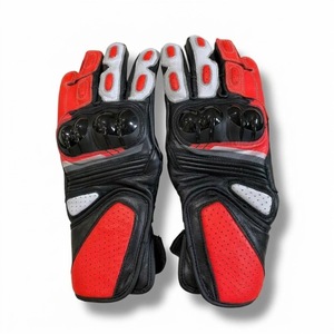 Gants de moto en cuir véritable pour la vente en gros, à manchette courte, avec protection des articulations rigides, équipement de motard urbain, gants de course orange - Product Image 3