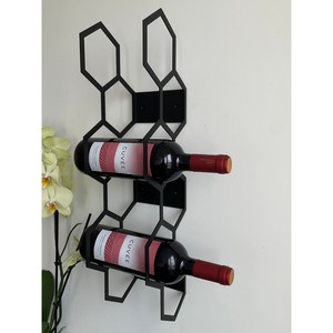 Reliable Quality Minimalist Metal <b>Wine</b> <b>Rack</b> Hexagonal Design <b>Wall</b> Mounted Holder For Home Bar Use - Product Image 1