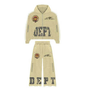 Conjunto Deportivo de Invierno para Hombre, Estilo Casual, Sudadera con Capucha y Pantalones, Ropa Deportiva al Por Mayor, 100% Algodón Transpirable Anti-Pilling - Product Image 3