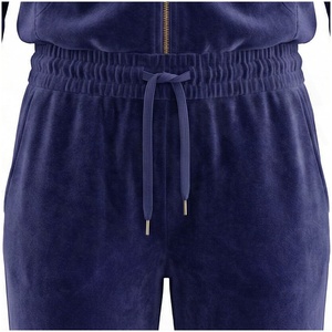 <b>Women's</b> <b>Navy</b> <b>Blue</b> Hooded Tracksuit Set Full Sleeve Zipper Front Solid Color Casual <b>Jogger</b> Pants and Jacket Autumn Wear - Product Image 5