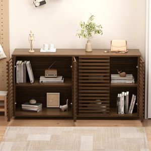 Credenza in Legno Massello per Soggiorno 59.92" L x 15.75" P x 29" H, Mobile Buffet per Sala da Pranzo con Ante in Legno Massello - Product Image 6