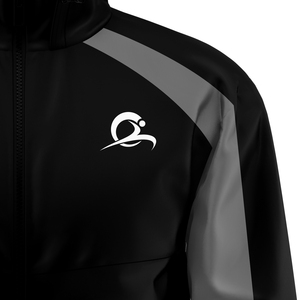 Blouson bomber noir à capuche 100% polyester/nylon léger, respirant, imperméable, coupe-vent, fermeture éclair intégrale, vêtements de sport pour hommes - Product Image 5
