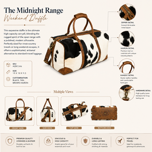 Hair <b>On</b> Cowhide Leather Weekend Duffle <b>Bag</b>, Western Travel Handbag | Large Capacity <b>Carry</b> <b>Bag</b> Handmade | OEM Export India 2026. - Product Image 3