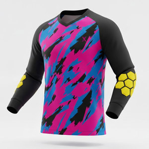 Durable Breathable Plus Size <b>Long</b> Sleeve Football Goalkeeper Jersey for Men-Athletic Training & <b>Matches</b> - Product Image 1