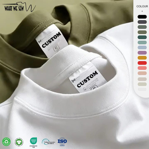 Camiseta de Cuello Redondo para Hombre, 100% Algodón, Corte Regular, Color Sólido, Informal, de Punto, Manga Corta, 280 g/m², Diseño Liso, de Bangladesh - Product Image 1