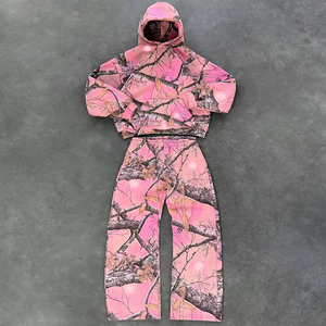 Ensemble de survêtement unisexe en coton camouflage imprimé DTG sur toute la surface, haute qualité, personnalisé par les fabricants - Product Image 1