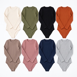Combinaison côtelée en maille pour femme, ajustée, décontractée, chaude, couche de base, OEM ODM, vente en gros, usine, logo personnalisé, faible MOQ - Product Image 5