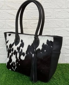 Bolso Tote de Cuero Genuino con Pelo, Estilo Vintage, Gran Capacidad, Ligero y Portátil, para Llevar al Hombro - Product Image 6