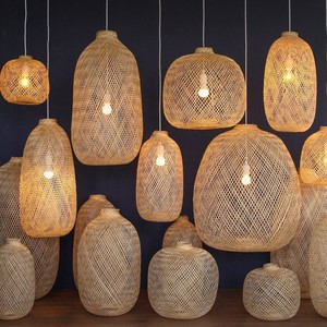 Eco-Friendly Bamboo Wood <b>Lanterns</b> with <b>Rattan</b> Accents - Wholesale - Product Image 1