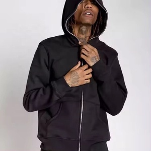 Logotipo personalizado al por mayor de cara completa con cremallera en blanco rhinestone hombres suéter chaqueta abrigo hombres Zip Sudadera con capucha con cremallera - Product Image 2