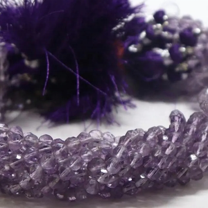 ชุดเครื่องประดับลูกปัดอะเมทิสต์กลมแบบเหลี่ยมเพชรพลอยสีม่วงธรรมชาติคุณภาพสูงจากผู้จำหน่ายที่ผ่านการตรวจสอบ - Product Image 5