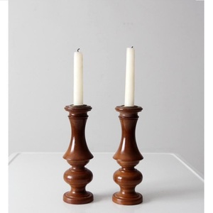 Modern Geometric Stacked Wooden <b>Candle</b> Holders <b>Set</b> of 3 Handcrafted Totem Style Wood Candlesticks for Home & Gallery Decor - Product Image 4