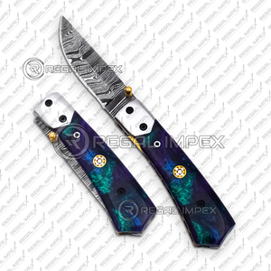 Handmade Carbon Steel Folding Knife Wooden Handle EDC <b>Tool</b> 7.5" Pocket <b>Camping</b> Carving Gift for Father Regal Impex OEM - Product Image 6