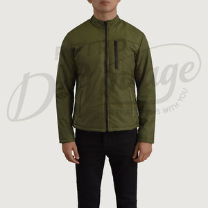 Custom Men Olive Green Winter <b>Jacket</b> Stand Collar Padded Outerwear <b>Slim</b> <b>Fit</b> Casual Warm Zip Up Puffer <b>Jacket</b> For Men - Product Image 3