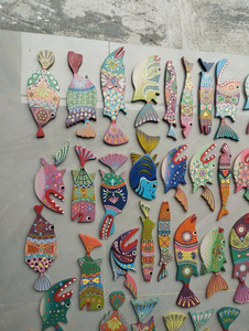 Handmade Colorful Wooden Fish Wall Decor Coastal Tropical Hanging <b>Ornament</b> Good Price Wooden Fish SEA CREATURES Theme - Product Image 4