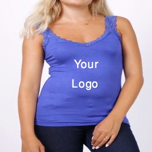 Camisetas sin mangas de algodón 100% sin mangas para mujer más vendidas, colección básica de verano con decoración de encaje para uso en gimnasio, precio bajo, Exportación BD - Product Image 3