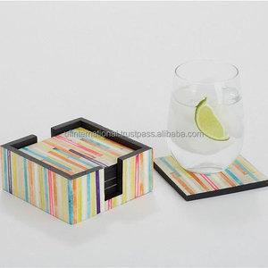 Posavasos con incrustaciones de hueso para decoración de cocina y mesa, posavasos de resina con incrustaciones de hueso, precio barato de última calidad, 100% - Product Image 5