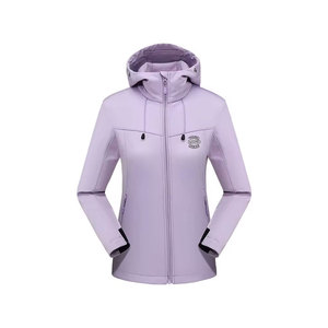 <b>Pink</b> Gray Color Blocking Hooded <b>Waterproof</b> Canvas Sport <b>Jacket</b> with Zipper Closure and Logo Front Winter Outdoor Wear - Product Image 5