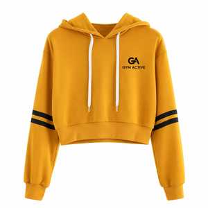 Sweat-shirt à capuche court zippé unisexe en molleton, coupe oversize, pour l'hiver, décontracté, écologique, 100% coton, jaune et noir - Product Image 1