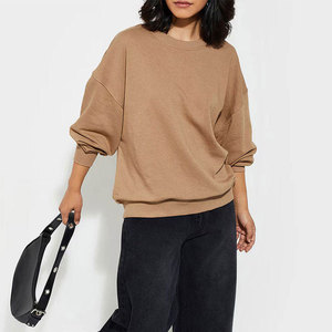 Sweat-shirt oversize pour femme, style streetwear personnalisé, manches longues, 100% coton, tissu polaire uni, lourd, élégant - Product Image 4