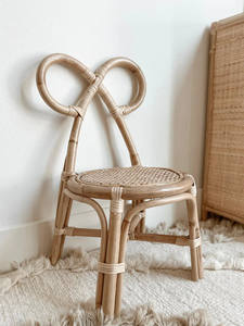 Chaises pour enfants entièrement en rotin naturel, chaises de fête pour enfants, accessoires photo. - Product Image 2