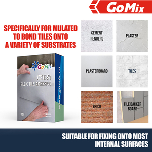 Adhésif pour carrelage flexible C2TES1 gris blanc résistant aux intempéries à base de ciment pour carrelage de grande taille, murs et sols - Product Image 2