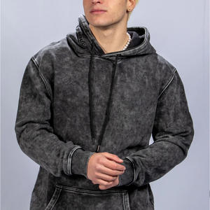 Youth Fashion Acid Washed Hoodie Custom Cotton Blend Pullover Vintage Finish Sweatshirt Apparel For Branding - Product Image 2